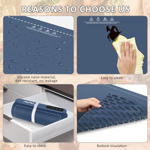Warming Mat for Food,24"x15" Large Food Warmer Mats for Countertop (Blue) - Image 5