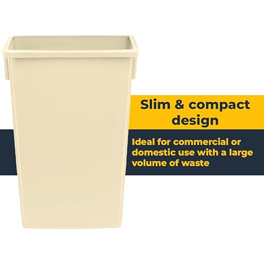 3 Pack 23 Gallon Waste Bin with Dolly, Heavy-Duty Trash Can, Slim Rectangular Garbage Bin, Durable Waste Container, Recycling Bin, Plastic Wastebasket for Kitchen, Garage, Restaurants, Office