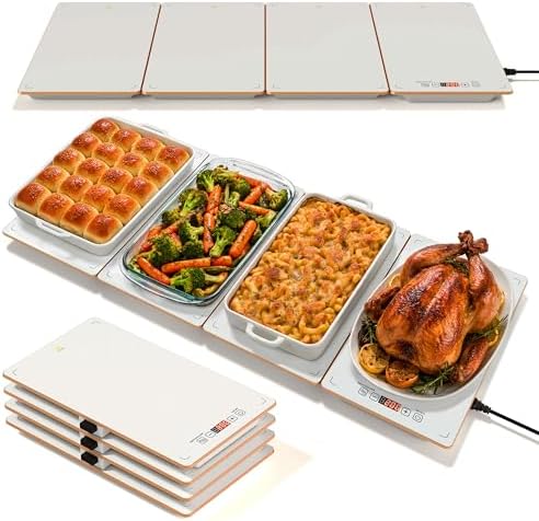 Electric Warming Trays for Buffets Party - 35 x 15 inches Food Warmers with Precise Temperature Control, Flexible Combination Buffet Servers and Warmers for Home Entertaining and Catering by NewEnglandStories