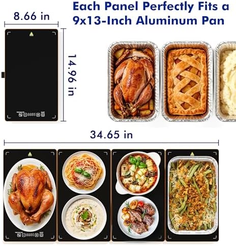 Electric Warming Trays for Buffets Party - 35 x 15 inches Food Warmers with Precise Temperature Control, Flexible Combination Buffet Servers and Warmers for Home Entertaining and Catering - Image 4