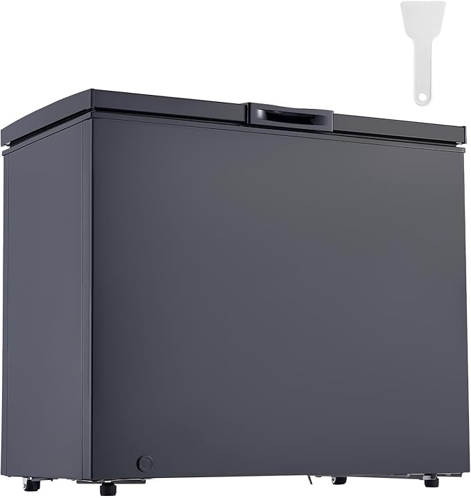 VEVOR Chest Freezer, 6.7 Cu.ft Compact Deep Freezer, Free Standing Top Open Door Chest Freezers with 2 Removable Baskets & Adjustable Thermostat - Energy Saving, Low Noise & Garage Ready, Black