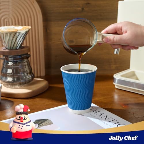 JOLLY CHEF Paper Coffee Cups 12 oz 120 Pack Insulated Paper Cups Blue - Image 4