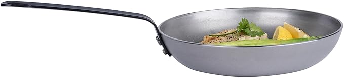 Restaurantware Met Lux 9.5 Inch Fry Pans, 6 No-Stick Frying Pans - Induction-Ready, Triple-Riveted, Silver Carbon Steel Cooking Skillets, Durable, For Searing, Sauteing, And Browning Food