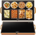 Warming Mat for Food,XXL 32"x18",Tempered Glass Electric Warming Tray,Black by Hudetex