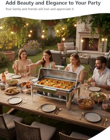 13QT Roll Top Chafing Dishes for Buffet: Stainless steel Chafing Dish Set - Image 6