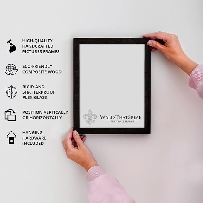 wallsthatspeak 15x22 Slate Gray Picture Frame for Puzzles Posters Photos or Artwork