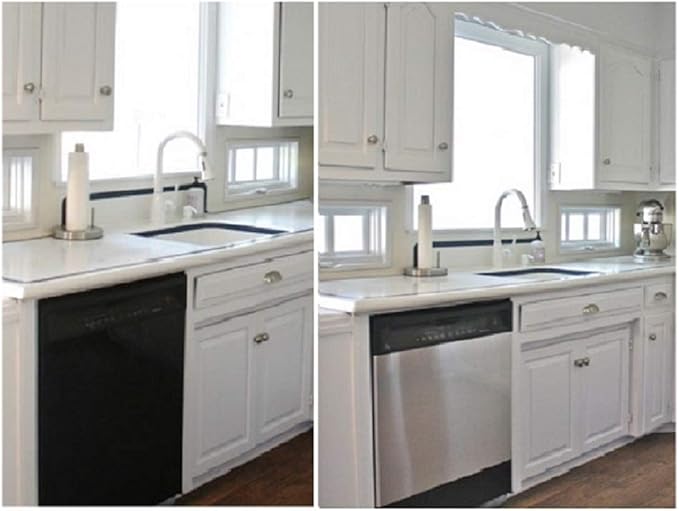 EZ FAUX DECOR Peel and Stick Stainless Steel Replacement Door Panel Wrap for Appliances Vinyl Dishwasher Cover 26" X 36" Easy Cut to fit, Waterproof, Heat, Scratch Resistant, Durable