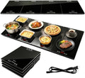 4-in-1 Electric Warming Tray with Independent Zone Control, 47.2"x15.7" Extra Large 4MM Tempered Glass Food Warmer, 9 Temp Settings 86-248°F & Timer, Modular Hot Plate for Buffet, Catering & Parties by Unknown