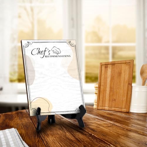 Chef's Recommendations 6x8 Dry Wipe Table Sign Easy Installation | Restaurant & Bar | Perfect To Clearly Direct Customers & Advertise Specials | No Pen Included - Image 5