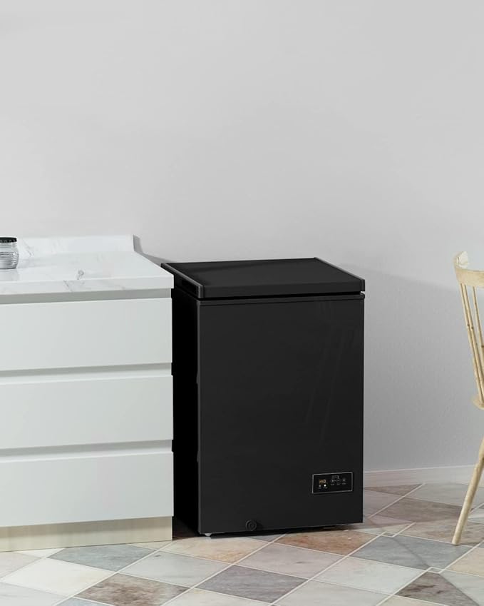 Northair black Low temperature Chest Freezer - 3.5 Cu Ft with 2 Removable Baskets - Reach In Freezer Chest - 14℉ to -40℉ (ProBlack)