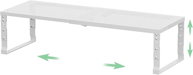 Flat Top Storage Rack - Expandable Countertop Space Saver, Heavy-Duty Steel Construction, Powder Coated Finish for Kitchens, Bathrooms, Workshops or Offices