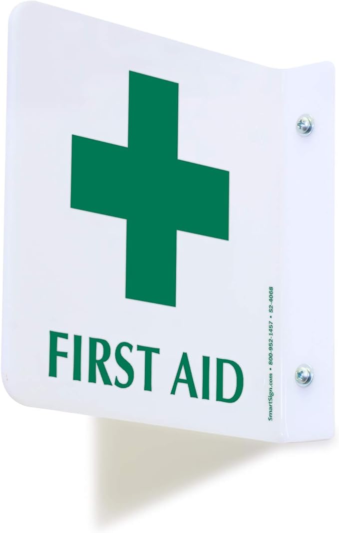 SmartSign "First Aid" Projecting Sign | 6" x 6" Acrylic