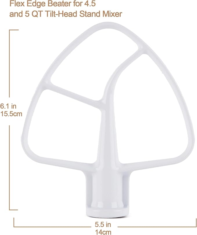 MEET JUICE K45B Metal Beater with Non-Stick Coating, Compatible with KitchenAid 4.5-5 Quart Tilt-Head Stand Mixer