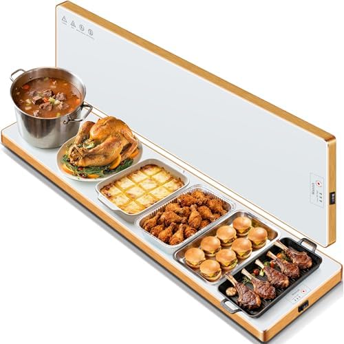 Electric Warming Tray,Extralong 59"x12",Tempered Glass Warming Mat for Food by Wanish