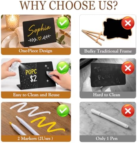 18 Pcs Food Labels for Party Buffet 4"x3" Mini Chalkboard Signs for Food - Image 5