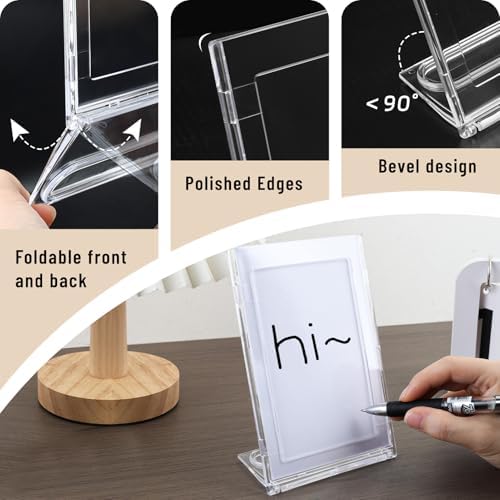 2 Pack 4x6 Inch Small Sign Holder Vertical, Double-Sided Usage with Swivel Base for Table Display, for Office, Store, Restaurant, Retail Counters, for Menu, Message Board, Note - Image 3