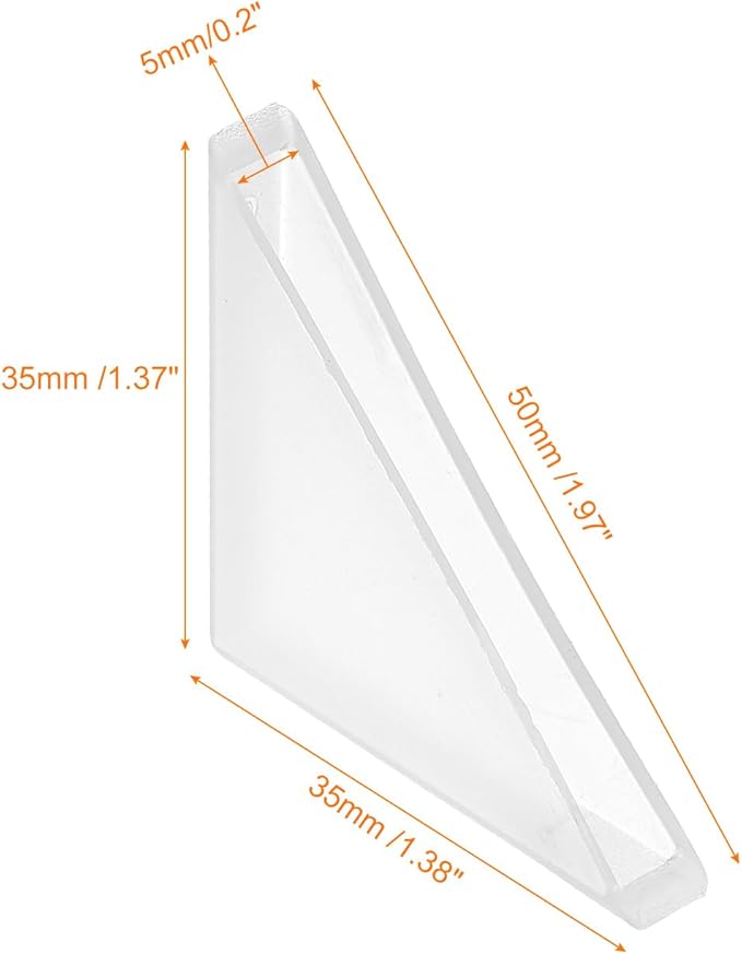 uxcell 20Pcs Plastic Corner Protectors 5x50mm Right Angle Shape Glass Corner Guards Cushion for Corner Protection of Glass, Mirror, Tile, White