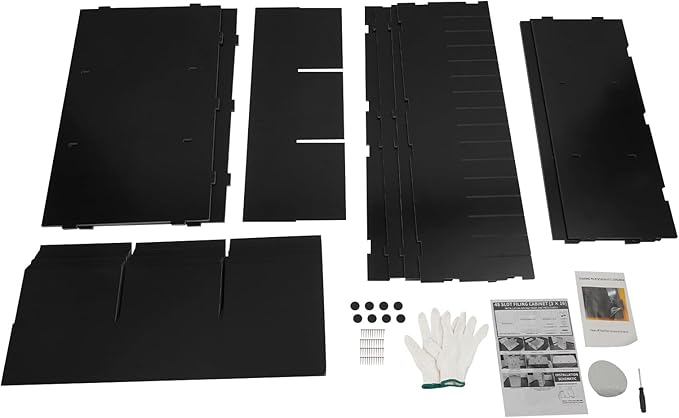 48 Compartments Literature Organizer,16 Layer Mail Sorter Organizer with Adjustable Shelves, File Sorter Mail Center Paper Storage Cabinet for Office Home (Black)
