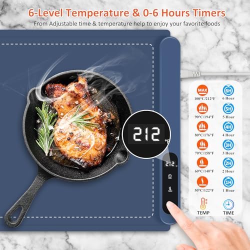 Warming Mat for Food,36"x16" Large Food Warmer Mats for Countertop (Blue) - Image 3