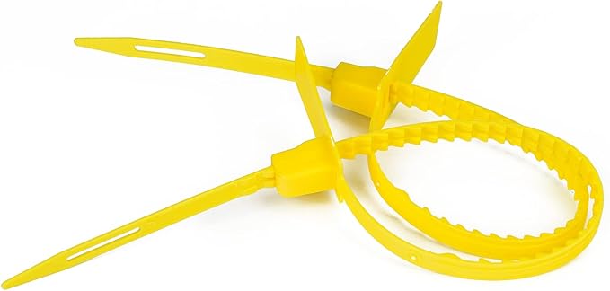 Heavy Duty Plastic Security Seal Self Locking Tamper Evident Shipping Tags 337 mm 13.2" (Yellow 500 PCS)