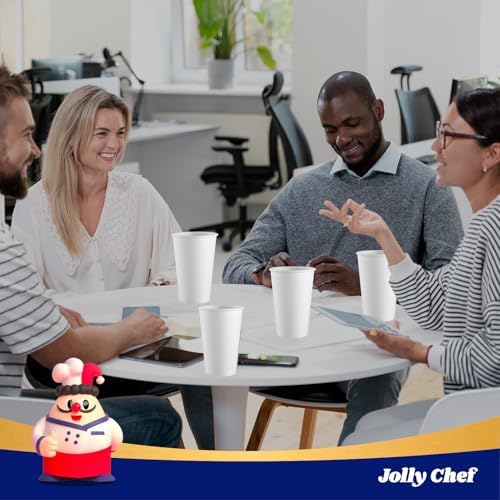 JOLLY CHEF 500 Pack Disposable Plastic Black Lids 3.6'' for 10, 12, 16, 20 oz Paper Coffee Cups, 1000 Pack Paper Coffee Cups 16 oz - Image 7