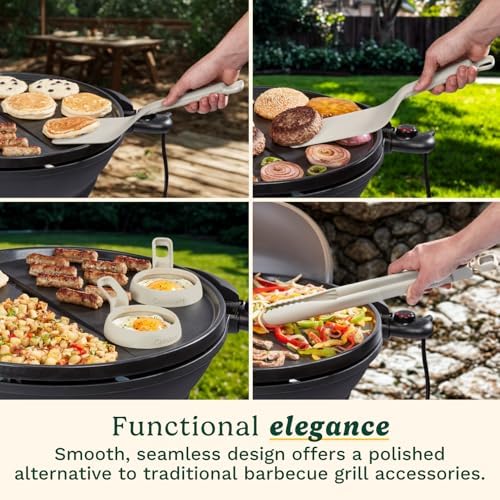 Cuisinart 5-Piece Nylon Griddle Tool Set with Spatula, Griddle Spatula, Locking Tongs & 2 Silicone Egg Rings, Flat Top Grill Accessories for Electric Grills, Great for BBQ, Tailgating, Camping - Image 3
