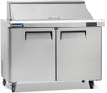 ICECASA 48" W Commercial Refrigerator Sandwich&Salad Prep Table Mega Top single Door Stainless Steel Counter Fan Cooling Refrigerator with 18 pans-48 Inches for Restaurant, Bar, Shop, etc
