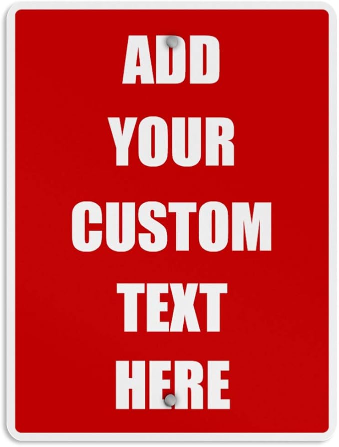 Aluminum Weatherproof Metal Sign Multiple Sizes Custom Personalized Text Here Red White Danger Vertical Street 9x12Inches