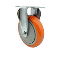 Service Caster Brand Replacement Caster for Uline Caster H-7449R - Stainless Steel Rigid Top Plate Caster with 5 Inch Orange Polyurethane Wheel - Fits Carts and Platform Trucks H-6348