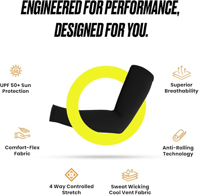 SPRYNG Statix Arm Sleeves for Men and Women Sun Protection Sports Sleeves for Tattoo Cover Gardening & Outdoor Use S to 3XL