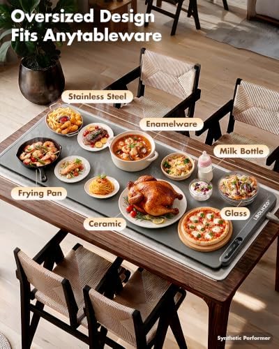 Warming Mat For Food Extra Large 36"x16" 580W Food Warming Mat Buffet Servers and Warmers,Chafing Dishes for Buffet 6 Temp 6 Hour,Roll Up Food Warmers for Parties Buffet Catering Gatherings - Image 6