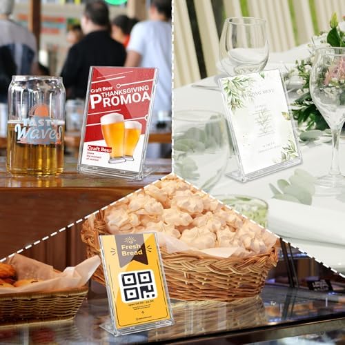 10 Pack 4x6 Inch Small Sign Holder Vertical, Double-Sided Usage with Swivel Base for Table Display, for Office, Store, Restaurant, Retail Counters, for Menu, Message Board, Note - Image 6