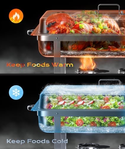 Chafing Dishes for Buffet 4 Pack, [Ultrasonic Mirror Polishing] Chafing Dish Buffet Set 9QT, [Rolled Edge Finger Protection] Buffet Servers and Warmers for Any Party, Wedding, Birthday and Hotel - Image 3