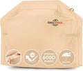 Heavy Duty BBQ Grill Cover for Outdoor Grill, 52 Inch – Waterproof, Weather Resistant, UV & Fade Resistant with Adjustable Straps – Gas Grill Cover for Weber, Genesis, Charbroil, etc. Tan