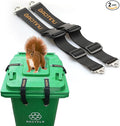 Trash Can Lock for Animals, 2PCS Adjustable Straps Garbage Can Locks for 28-100 Gallon Outdoor Bins, Bear Proof Trash Can Lock with Anti-Rust Metal Buckle, One-Hand Release Lid Locking Design