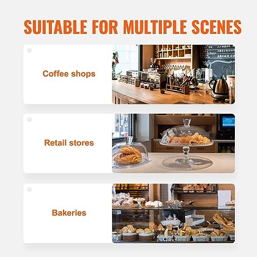 VEVOR Pastry Display Case, 2-Tier Commercial Countertop Bakery Display Case, Acrylic Display Box with Rear Door Access & Removable Shelves, Keep Fresh for Donut Bagels Cake Cookie, 20.7"x13.2"x11.9" - Image 6