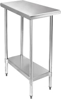 STABLEINK NSF Stainless Steel Table 30 x 12 Inches, Metal Prep & Work Table with Adjustable Undershelf, for Commercial Kitchen, Restaurant, Hotel and Garage，Small Tables