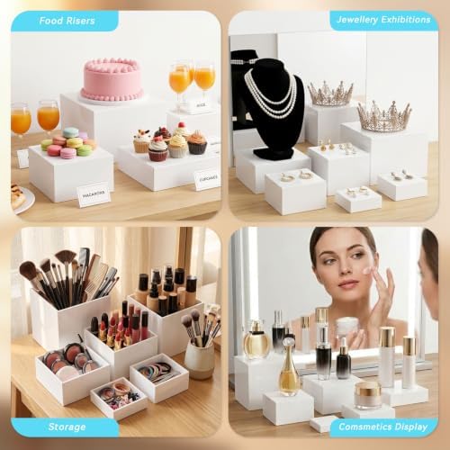 6 Pcs Buffet Risers with Mini Signs, Acrylic Food Risers for Buffet Table - Image 5