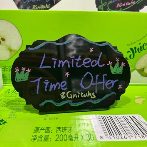 5Pcs Durable Chalkboard Signs， Display Easy to Write and Wipe Out, Clip-Less Mount for Racks, Glass Doors, and Storage Racks, Ideal for Retail Pricing, Product Signage - Image 5