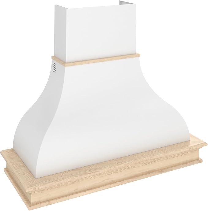 Futuro Futuro Country 48 Inch Wall-mount Ducted Range Hood, Classic Style Design, Painted Steel with wooden frame, LED, Ultra-Quiet, with Blower
