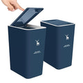 XPIY Trash Can with Lid, 2 Pack 4 Gallons/15 Liters Garbage Can with Press Top, Small Trash Can Dog Proof, Plastic Trash Bin, Waste Basket for Bathroom|Kitchen|Bedroom|Office (2, Blue)