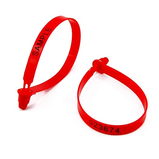 Leadseals(R) 100 Red Plastic Seals Truck Trailer Seals Numbered Security Tags Tamper Evident Tags Safety Ties Plastic Locks for Cargo Container Shipping Transport, Tamper Resistant