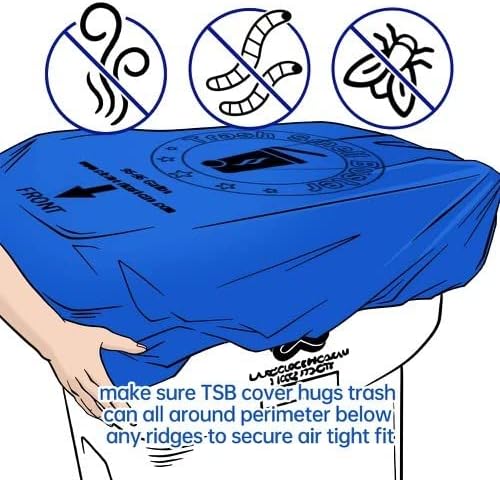 Trash Can Cover, Odor Eliminating Bag with Elastic Rubber Band, Eliminates Odor from Trash, Durable, Effective, Chemicals Free, 32 Gallon Size, 3 Covers
