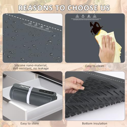 Warming Mat for Food,24"x15" Large Food Warmer Mats for Countertop (Gray) - Image 5