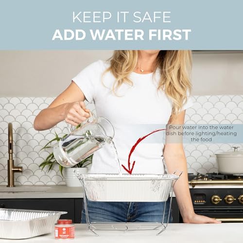 Alpha Living 3-Pack Disposable Chafing Dish Buffet Set with Fuel Cans - Image 4