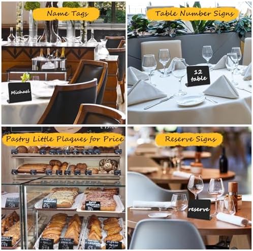 Pintuson 40 Pack Mini Chalkboard Signs for Food, Food Labels for Party Buffet, Reusable Table Signs, Food Tags, Catering Supplies Buffet Display, Place Cards, Easy to Write and Wipe - Image 5