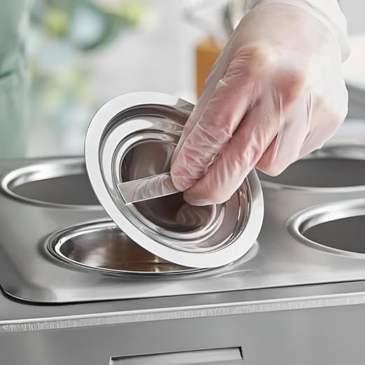 OCS Parts Pro Series Stainless Steel Cover for 1.25 Quart Bain Marie Pots | 3-15/16" Bain Marie Pot Lid with Handle