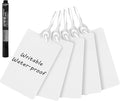 100 Plastic Waterproof Shipping Tags with One Marker Pen (White)