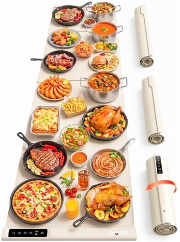 55" x 16" Food Warming Mat, 3-in-1 Expandable Silicone Warming Mat for Food by WelcometoLaudlife