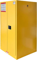 65 Gallon Flammable Storage Cabinet with Adjustable Shelf x2, 65H x 34W x 34D Double-Wall for Flammable Liquids, Thickened Galvanized Steel Fireproof Cabinet, Industrial & Commercial Use, Yellow